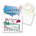 Custom Printed USA Shape Calendar Pad Sticker W/Tear Away Calendar